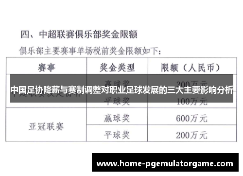 中国足协降薪与赛制调整对职业足球发展的三大主要影响分析